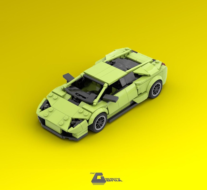 Lego Lamborghini Murcielago 8stud wide - Lime