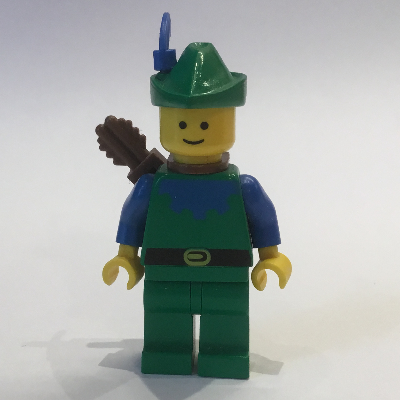 Lego Forestman Archer (Forestmen) - Blue, Green Hat, Blue Plume