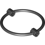 Lego Bar, Ring 7L Diameter, with 2 Axle Connectors / Black