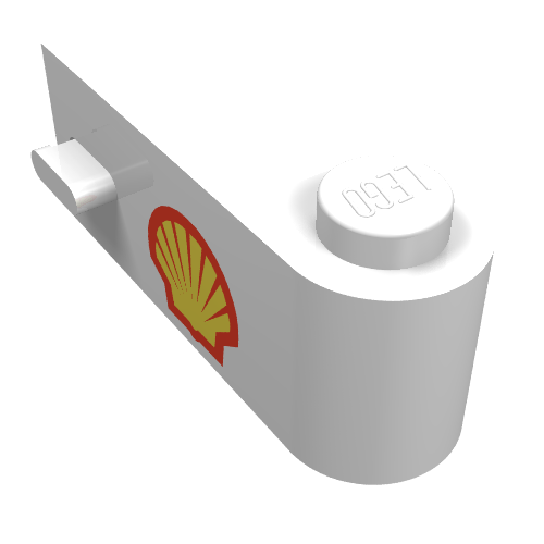 Lego Door 1 x 3 x 1 Right with Shell Logo Print / White