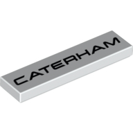 Lego Tile 1 x 4 with Black 'CATERHAM' Print