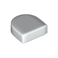 Lego Tile Round 1 x 1 Half Circle / White