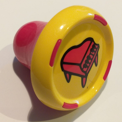 Lego Music Builder Sound Plug with Red Base and Red Piano Print / Yellow