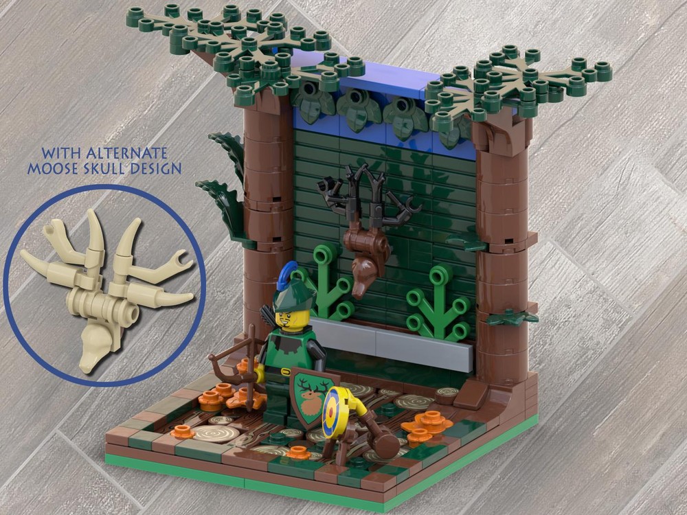 Lego Forestmen Display With Deer Skull