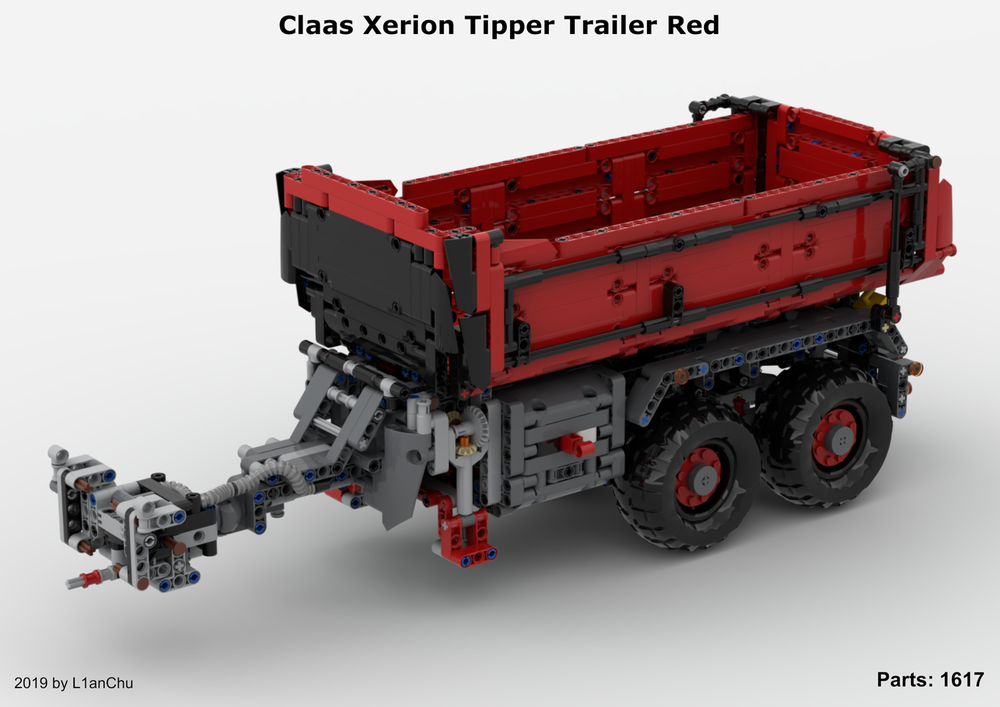 Lego Claas Xerion Tipper Trailer Red