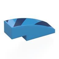 Lego Brick Curved 3 x 1 No Studs with Dark Blue Shapes Print / Dark Azure