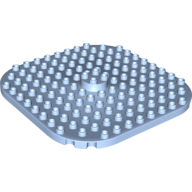 Lego Duplo Plate 12 x 12, Rounded Corners with Raised 2 x 2 Center Cylinder / Bright Light Blue