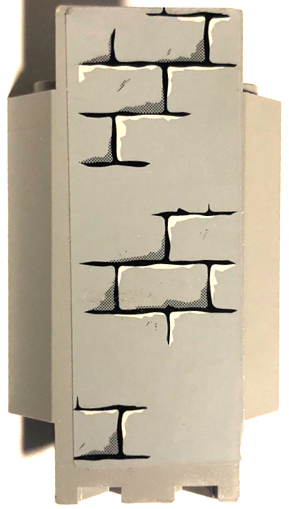 Lego Panel 3 x 3 x 6 Corner Wall with Bricks, Black Mortar and White Highlights Pattern E (Sticker) - Set 7094