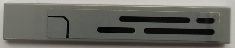 Lego Tile 1 x 6 with Black Slots Pattern Model Right Side (Sticker) - Set 75150 / Light Bluish Gray