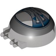 Lego Windscreen 6 x 6 x 3 Canopy Half Sphere with Dual 2 Fingers and Droid Tri-Fighter Dark Blue Triangles Print