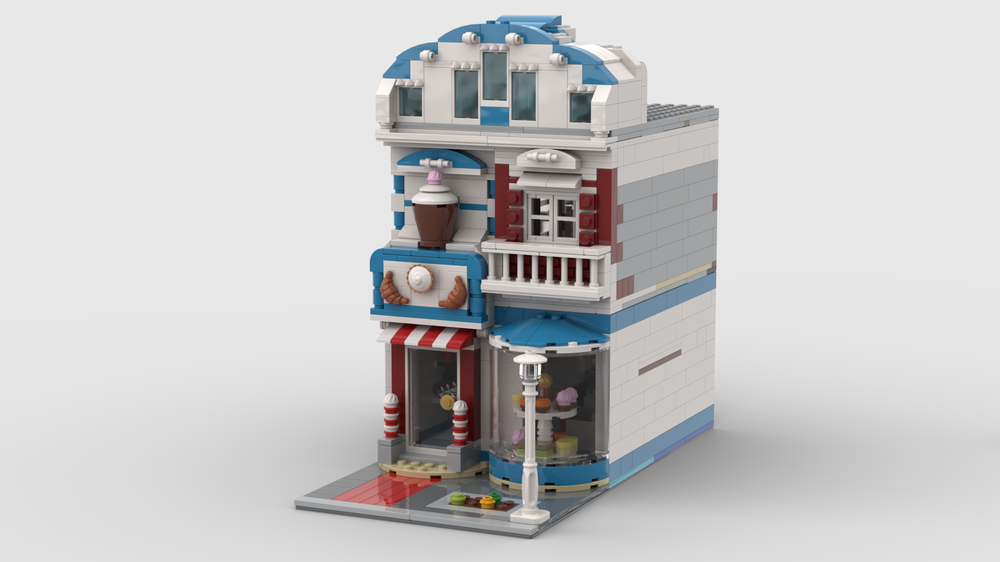 Lego Rebricked - Candy Shop Mini-Modularbuilding