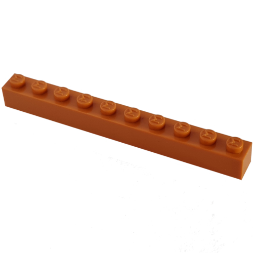 Lego Modulex Brick 1 x 10 with M on Stud / Modulex Orange