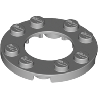Lego Plate Round 4 x 4 with 2 x 2 Round Opening / Light Bluish Gray
