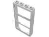 Lego Window 1 x 4 x 6 Frame with 3 Panes, Fixed Glass with NO GLASS / White