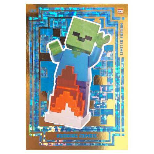 Lego Trading Card, Minecraft Series 2 Boom-Bastic, Gold Card - Burning Zombie