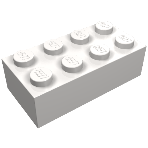 Lego Brick 2 x 4 / Very Light Bluish Gray