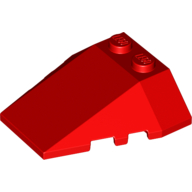 Lego Brick Wedged, Sloped 4 x 4 Triple, Stud Notches / Red