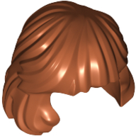 Lego Hair Mid-Length Combed Behind Ear / Dark Orange