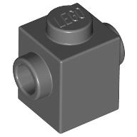 Lego Brick Special 1 x 1 with Studs on 2 Sides / Dark Bluish Gray