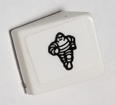 Lego Slope 30 1 x 1 x 2/3 with Michelin Man Pattern Model Left Side (Sticker) - Set 75885 / White