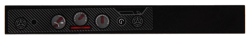 Lego Tile 1 x 8 with Dark Bluish Gray and Red Speedometer and Gauges, and Dark Bluish Gray Carbon Fiber Dashboard and Fans Pattern (Sticker) - Set 42204