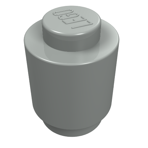 Lego Brick Round 1 x 1 Solid Stud / Light Gray