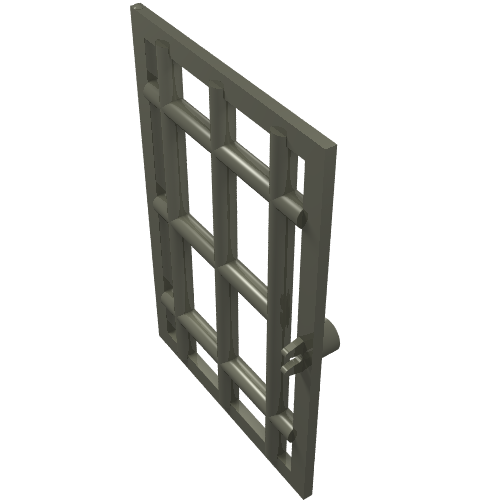 Lego Door 1 x 6 x 7 Barred / Dark Gray