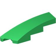 Lego Brick Wedged, Curved 1 x 4 with Stud Notch Left / Green