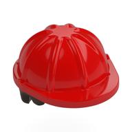 Lego Hair and Helmet, Construction / Hard Hat, Short Curly Dark Brown Pattern / Red