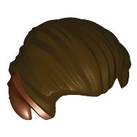 Lego Hair Swept Back with Pointy Ears Reddish Brown Print