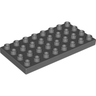 Lego Duplo Plate 4 x 8 / Dark Bluish Gray