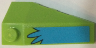 Lego Wedge 4 x 2 Triple Left with Medium Azure Splash Pattern (Sticker) - Set 75902
