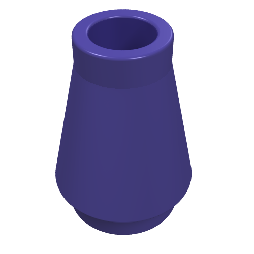Lego Cone 1 x 1 [No Top Groove] / Dark Purple