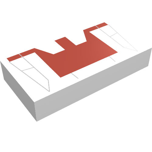 Lego Tile 1 x 2 with Dark Red Jedi Starfighter Print