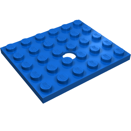 Lego Plate Special 5 x 6 with Hole / Blue