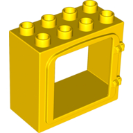 Lego Duplo Door / Window Frame with Raised Door Outline / Yellow