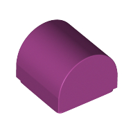 Lego Brick Curved 1 x 1 x 2/3 Double Curved Top, No Studs / Magenta