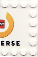 Lego Tile, Modified 4 x 6 with Studs on Edges with LEGO Universe Logo Right Half and Black 'ERSE' Pattern / White