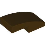 Lego Brick Curved 2 x 1 No Studs [1/2 Bow] / Dark Brown