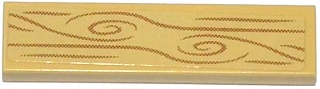 Lego Tile 1 x 4 with Wood Grain on Tan Background Pattern (Sticker) - Set 41073 / Tan