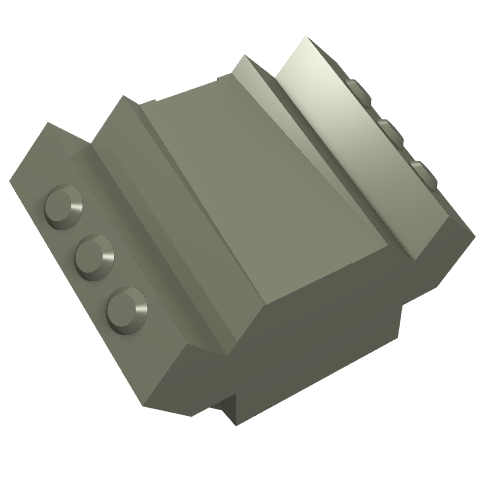 Lego Brick Sloped 2 x 2 No Studs with Angled Side Block Extensions / Dark Gray