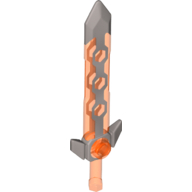 Lego Weapon Sword Long with Angular Crossguard Flat Silver Pattern