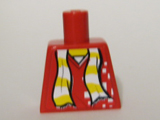 Lego Torso Scarf Yellow Stripes Pattern (Sticker) / Red