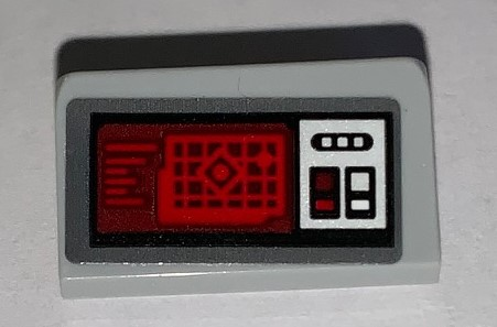 Lego Slope 30 1 x 2 x 2/3 with SW Buttons and Red Screen Pattern (Sticker) - Set 75156