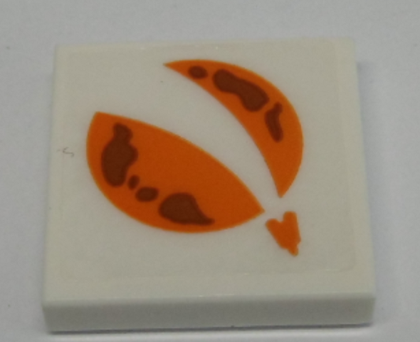 Lego Tile 2 x 2 with Orange City Mars Exploration Logo Pattern (Sticker) - Set 60228