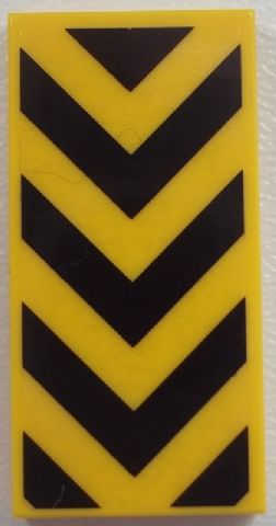 Lego Tile 2 x 4 with Black Chevron Pattern (Sticker) - Set 60052 / Yellow