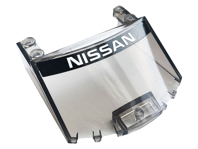 Lego Windscreen 6 x 6 x 1 2/3 with White 'NISSAN' on Black Background Pattern (Sticker) - Set 76896 / Trans-Brown