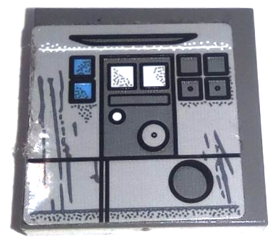 Lego Tile 2 x 2 with SW Resistance Pilot Flight Suit Control Panel with Buttons, Lights and Dials Pattern (Sticker) - Set 75115