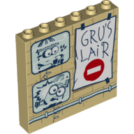 Lego Panel 1 x 6 x 5 with Security Monitors, 'GRU'S LAIR' Poster Print