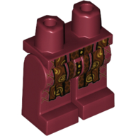 Lego Hips and Dark Red Legs with Reddish Brown Long Scarf Ends with Gold and Dark Brown Trim Print (Albus Dumbledore) / Dark Red